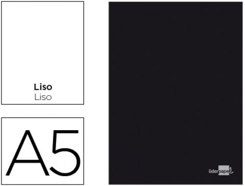 Caderno agrafado liderpapel capa preta din a5 80 f liso 60gr , Liderpapel , 54416 , 8423473544161